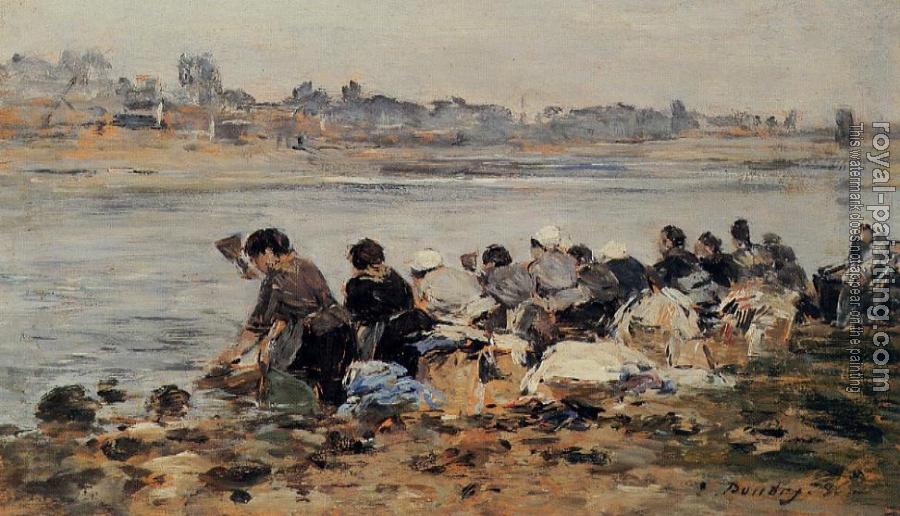 Eugene Boudin : Laundresses on the Bankes of the Touques IV